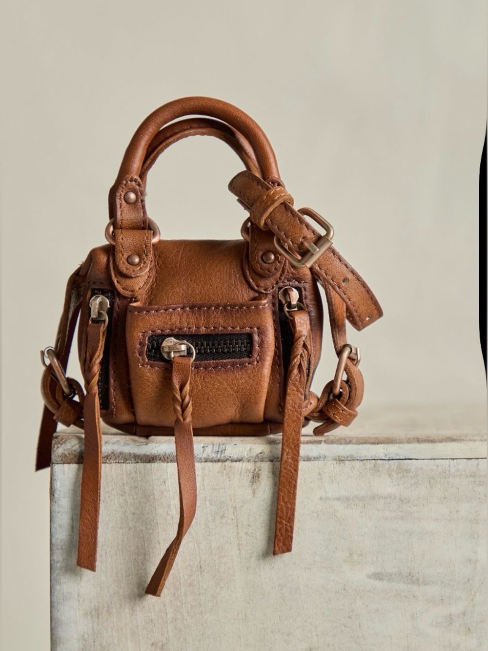 Free people micro mini Emerson in saddle